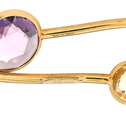 Marco Bicego 18K Yellow Gold Amethyst Citrine Jaipur Crossover Bangle Bracelet 3 of 4