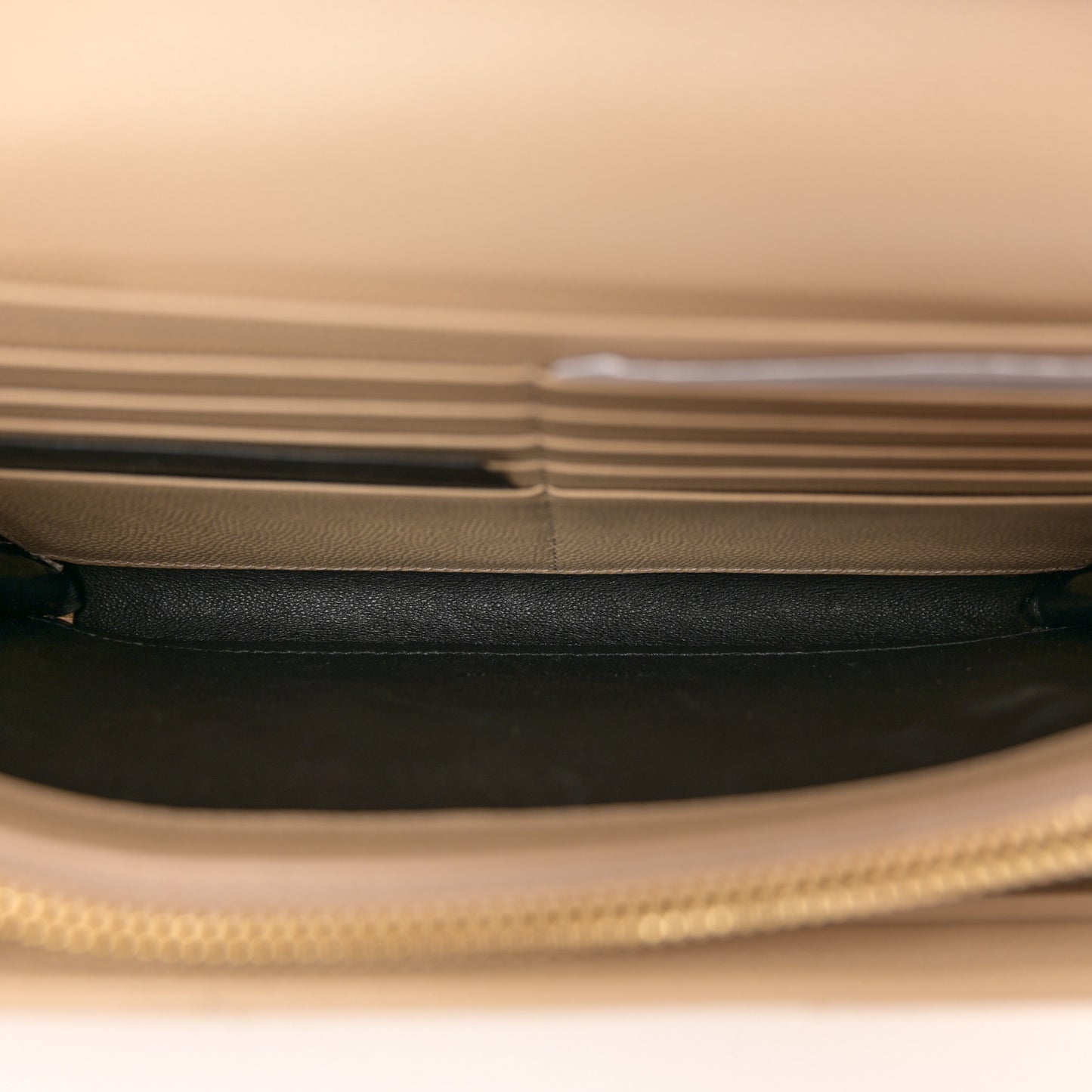 Grain De Poudre Matelasse Chevron Monogram Chain Wallet Nude Powder