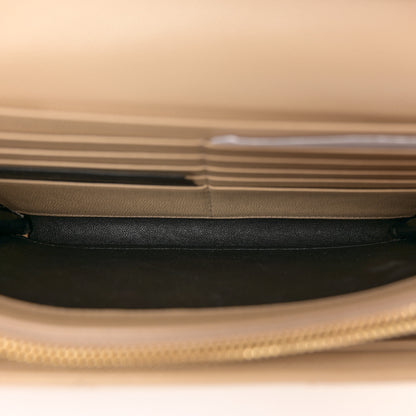 Saint Laurent Grain De Poudre Matelasse Chevron Monogram Chain Wallet Nude Powder 5 of 11