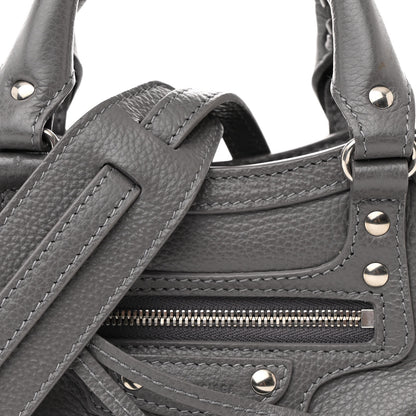 Balenciaga Grained Calfskin Neo Classic Silver Hardware Mini City Dark Grey 9 of 11