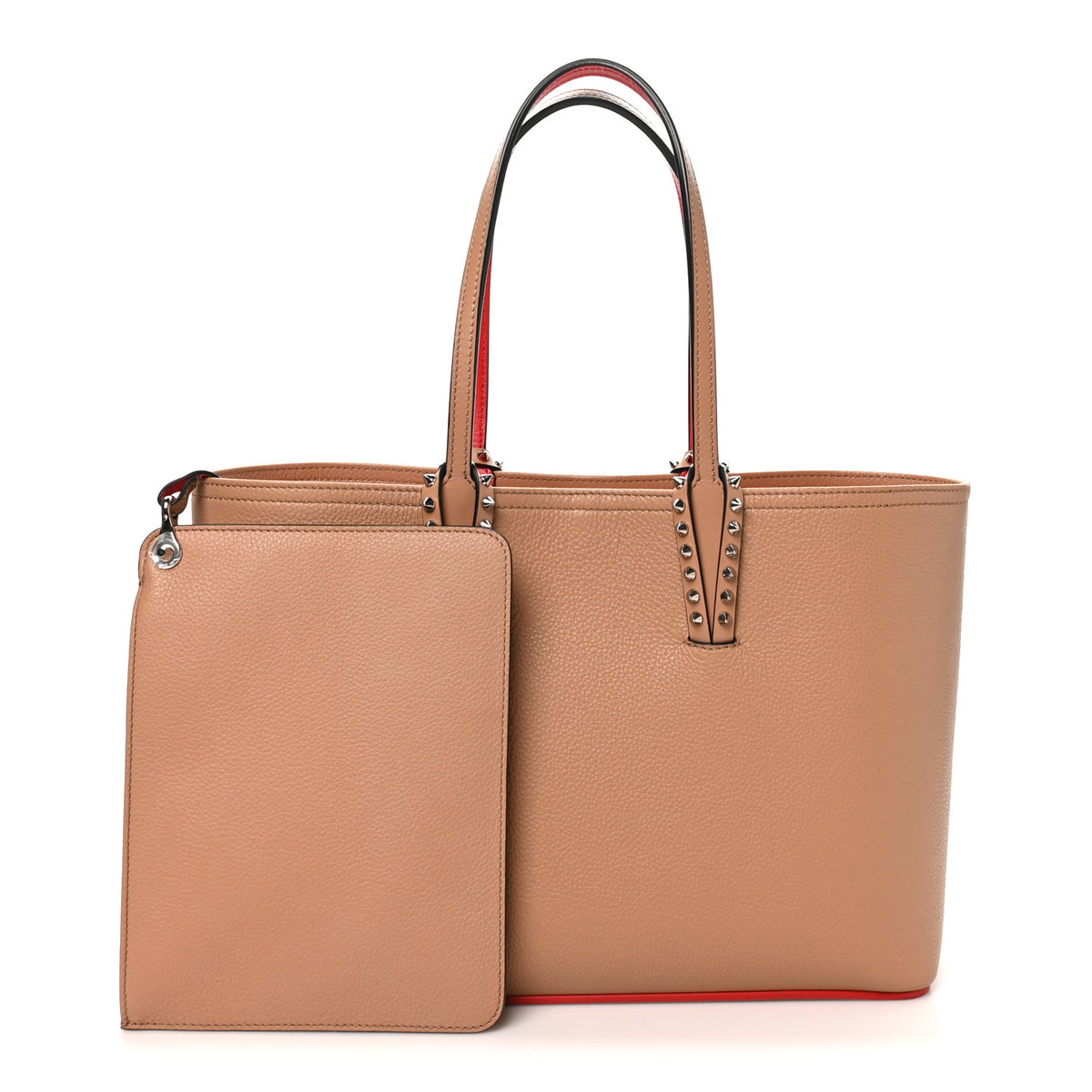 Christian Louboutin Calfskin Spikes East West Cabata Tote Nude 2 of 9