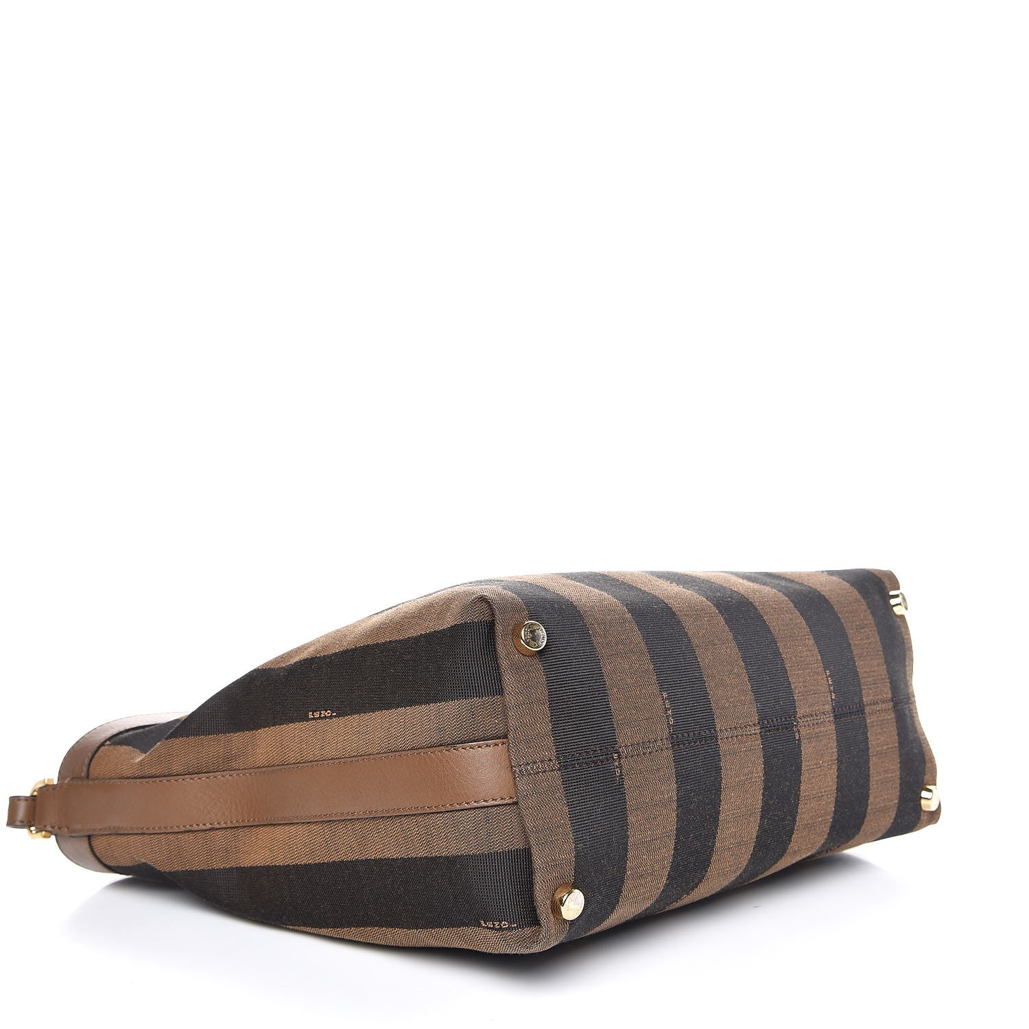 Fendi Pequin Vitello Shoulder Tote Tobacco Foresta 5 of 8