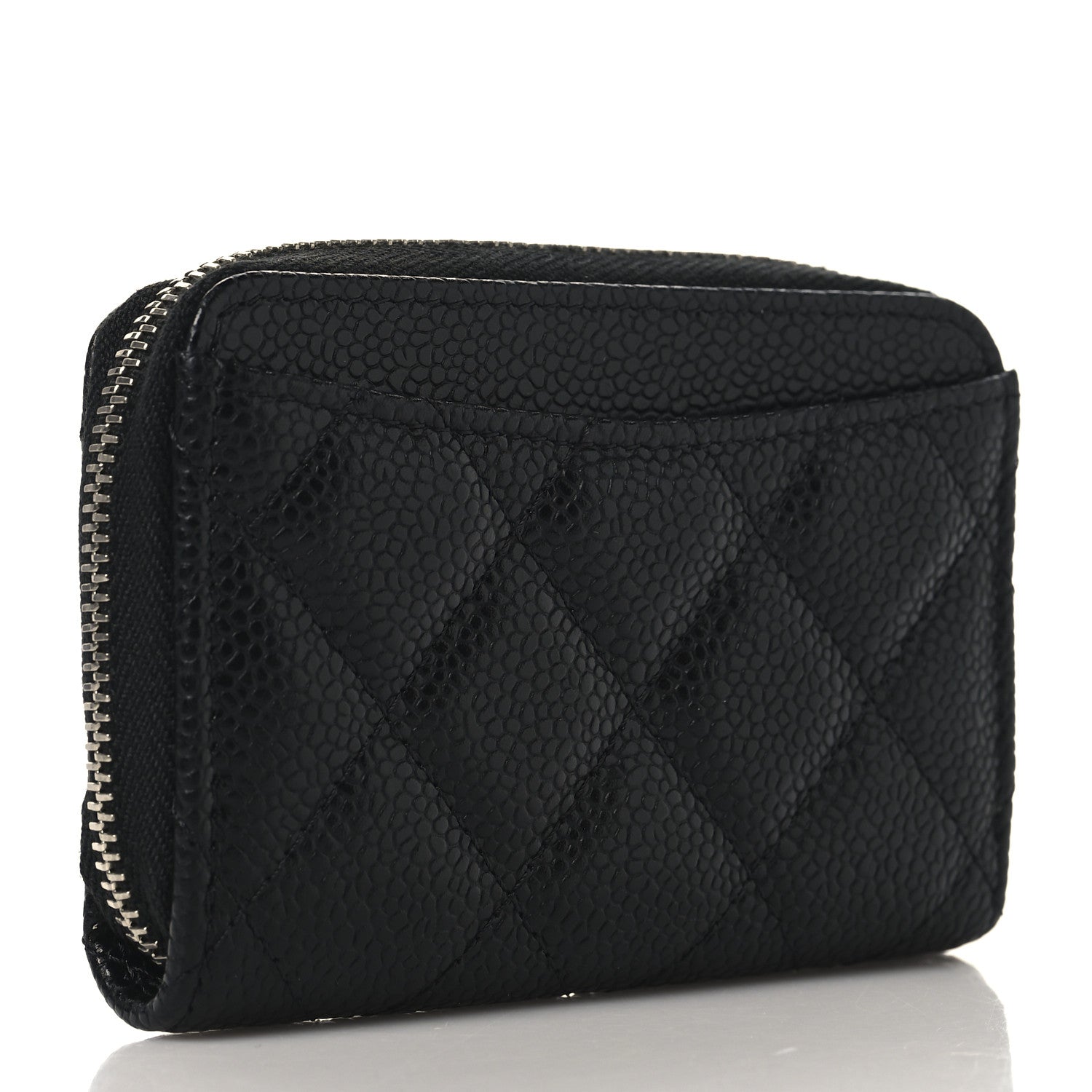 Chanel Caviar Quilted Zip Coin Purse Black 3 of 8