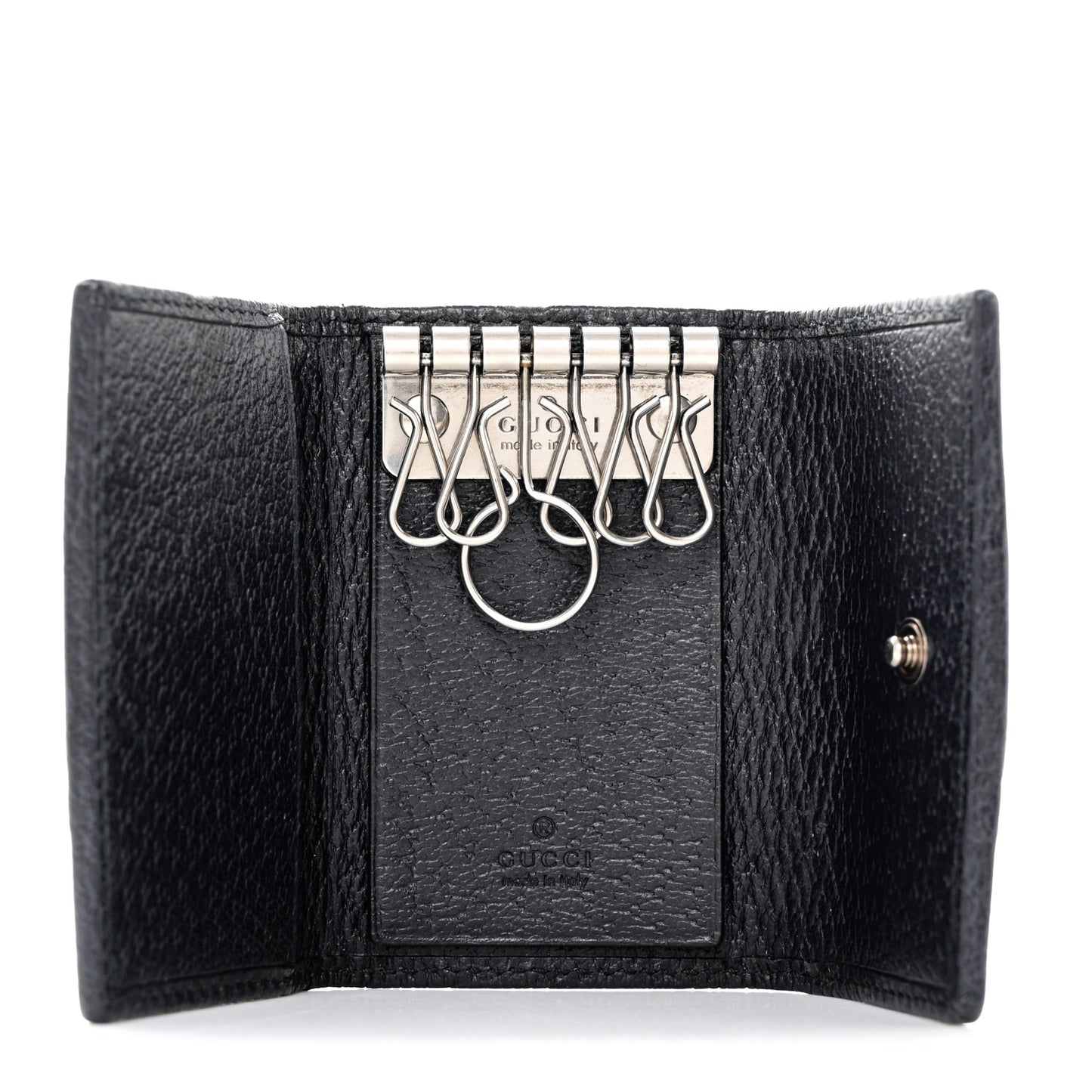 GG Supreme Monogram Web Ophidia 6 Key Holder Case Beige Blue