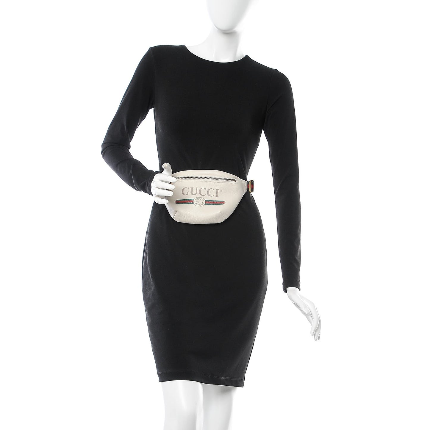 Grained Calfskin Small Logo Belt Bag White
