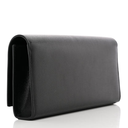 Saint Laurent Grain De Poudre Monogram Cassandre Clutch Black 3 of 7