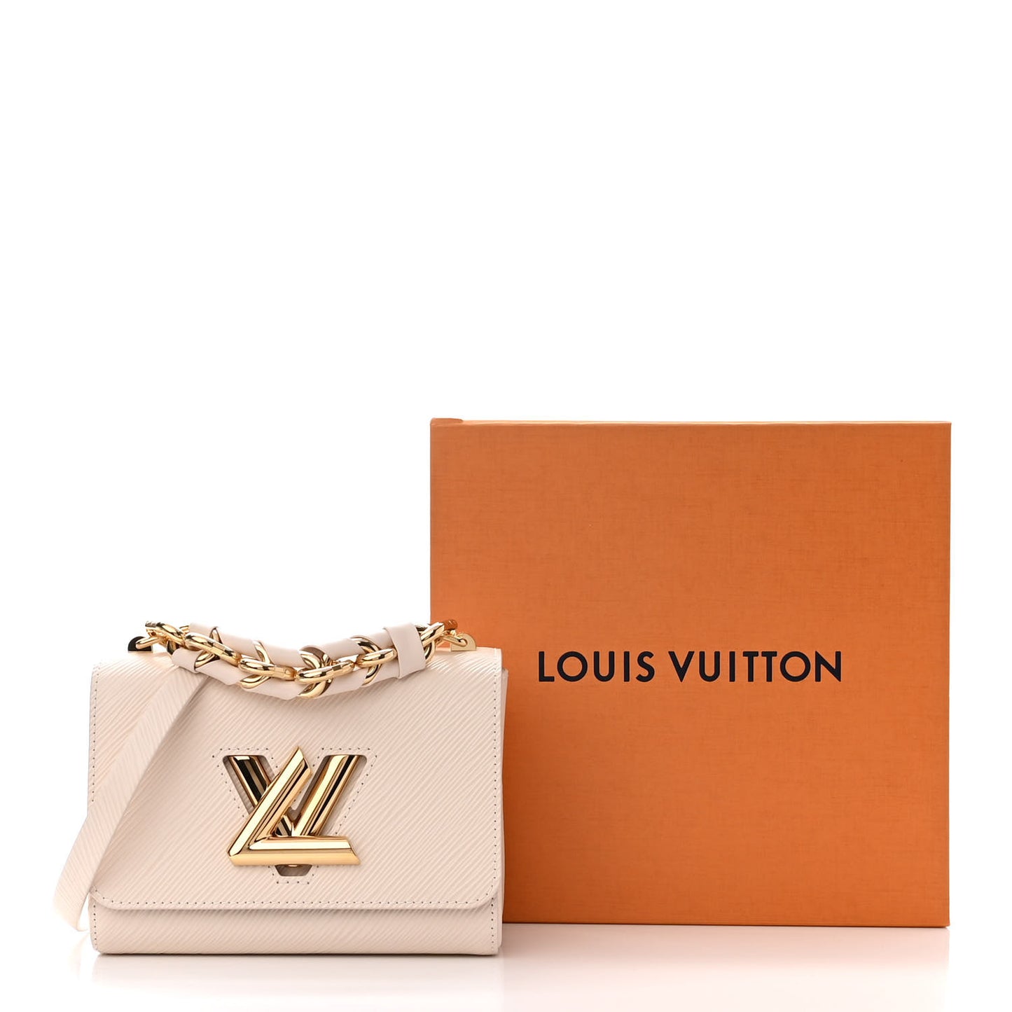 Epi Twist Braided Chain Shoulder Bag PM Quartz White