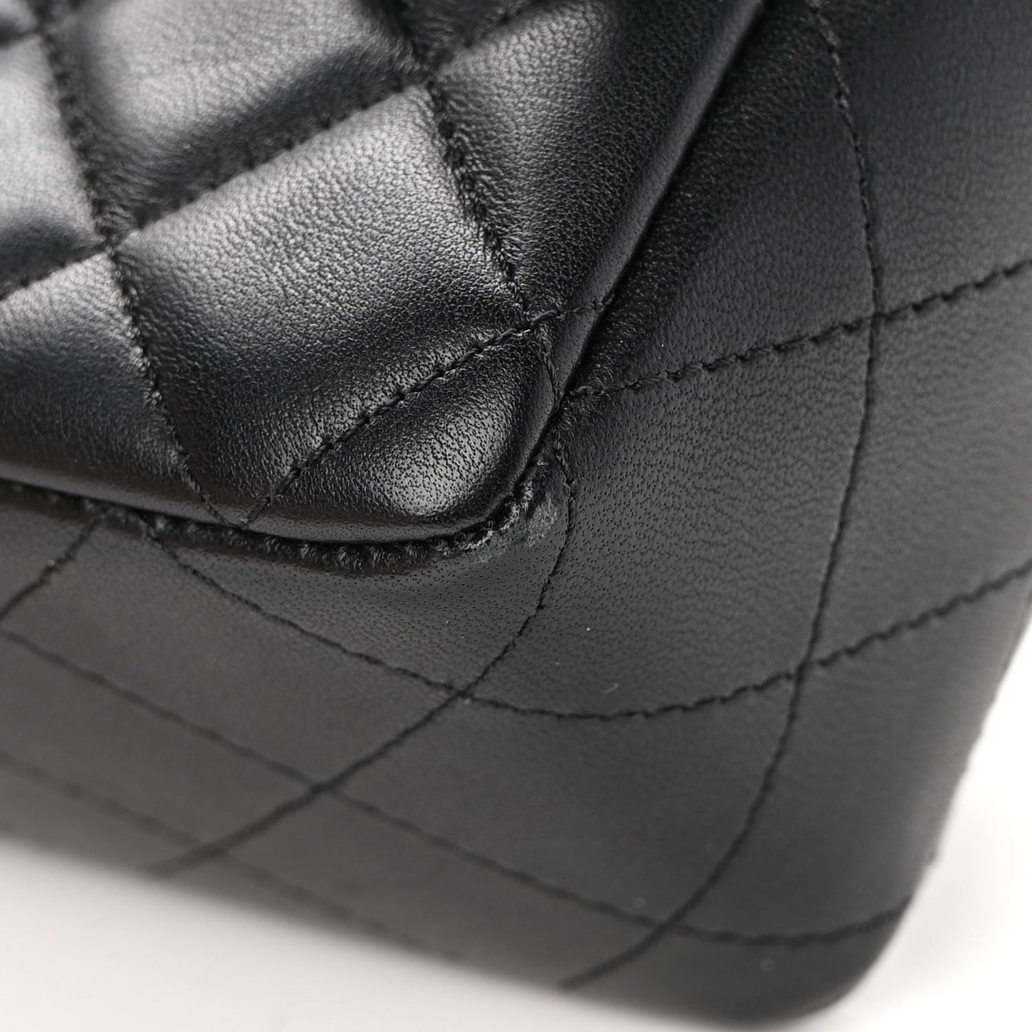 Lambskin Quilted Mini Rectangular Flap Black
