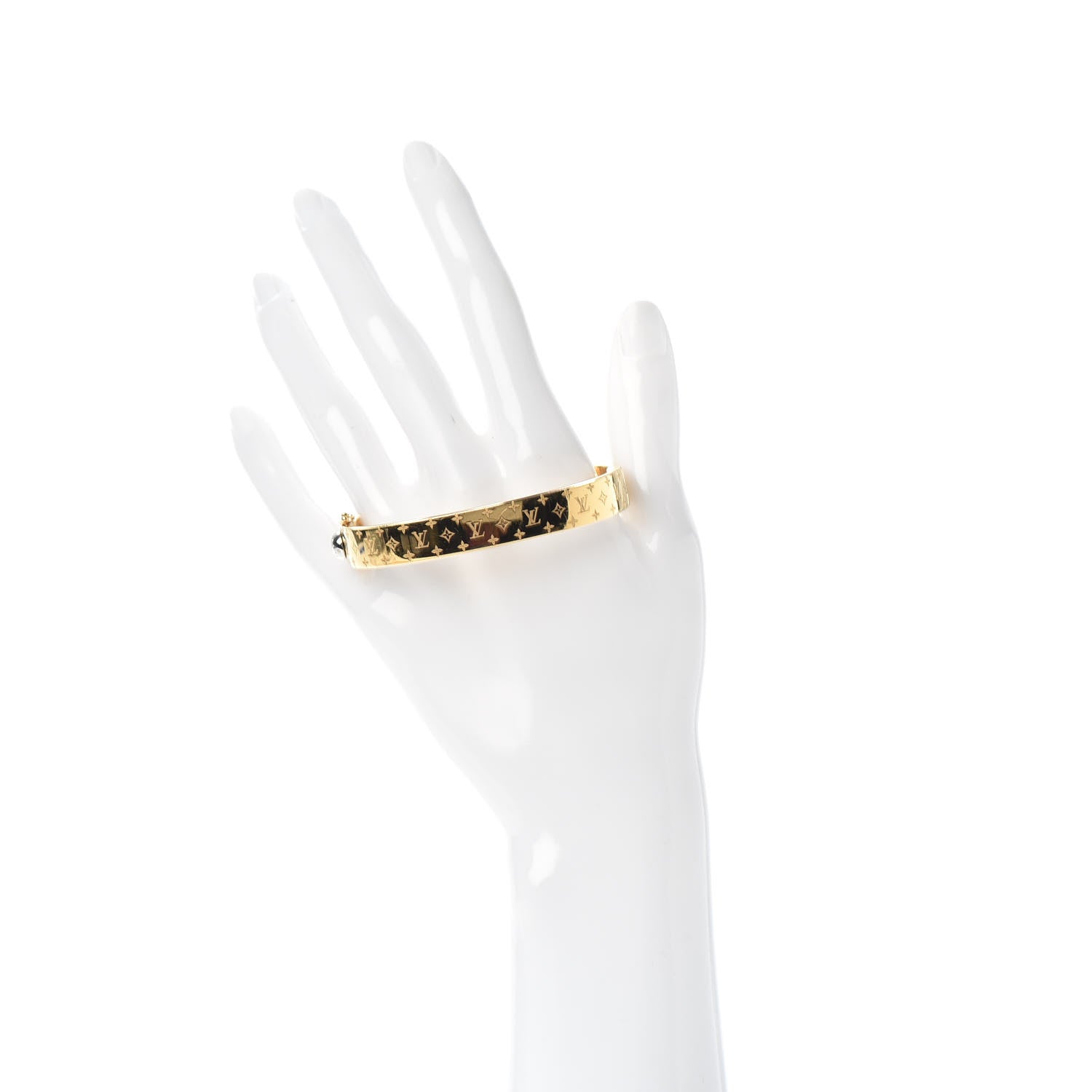 Louis Vuitton Brass Monogram Nanogram Cuff M Gold 2 of 6
