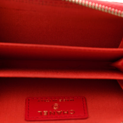 Chanel Caviar Quilted Zip Coin Purse Red 5 of 12