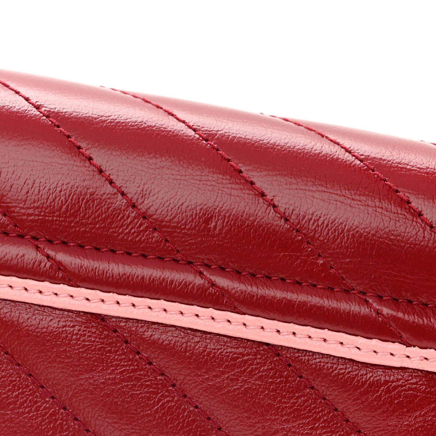 Gucci Azalea Calfskin Enamel Matelasse Diagonal Super Mini Torchon GG Marmont Shoulder Bag New Cherry Red Wild Rose 12 of 13