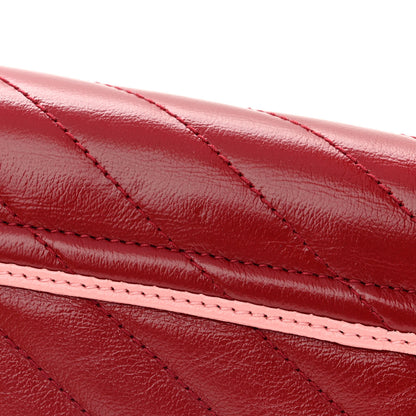 Gucci Azalea Calfskin Enamel Matelasse Diagonal Super Mini Torchon GG Marmont Shoulder Bag New Cherry Red Wild Rose 12 of 13