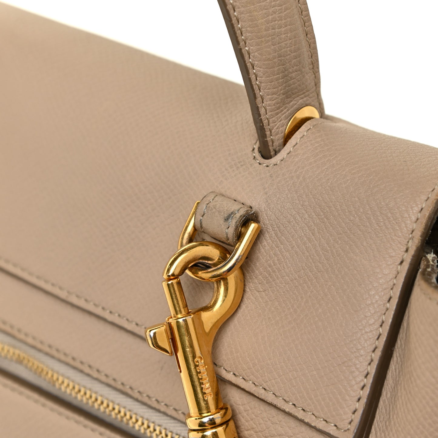 Grained Calfskin Mini Belt Bag Light Taupe