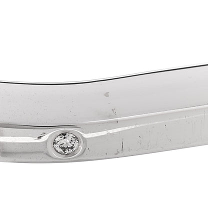 Tiffany 18K White Gold Diamond Tiffany Lock Bangle Bracelet 5 of 5