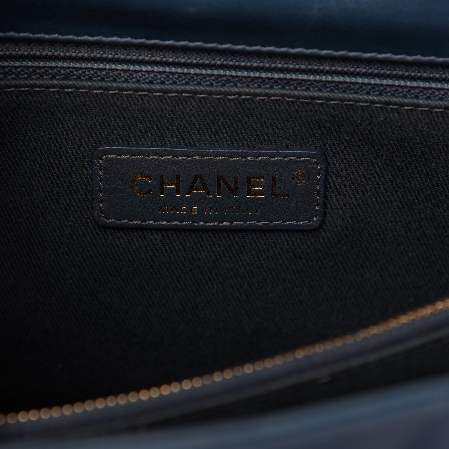 Chanel Calfskin Chevron Quilted Small Coco Handle Flap Blue 9 of 10