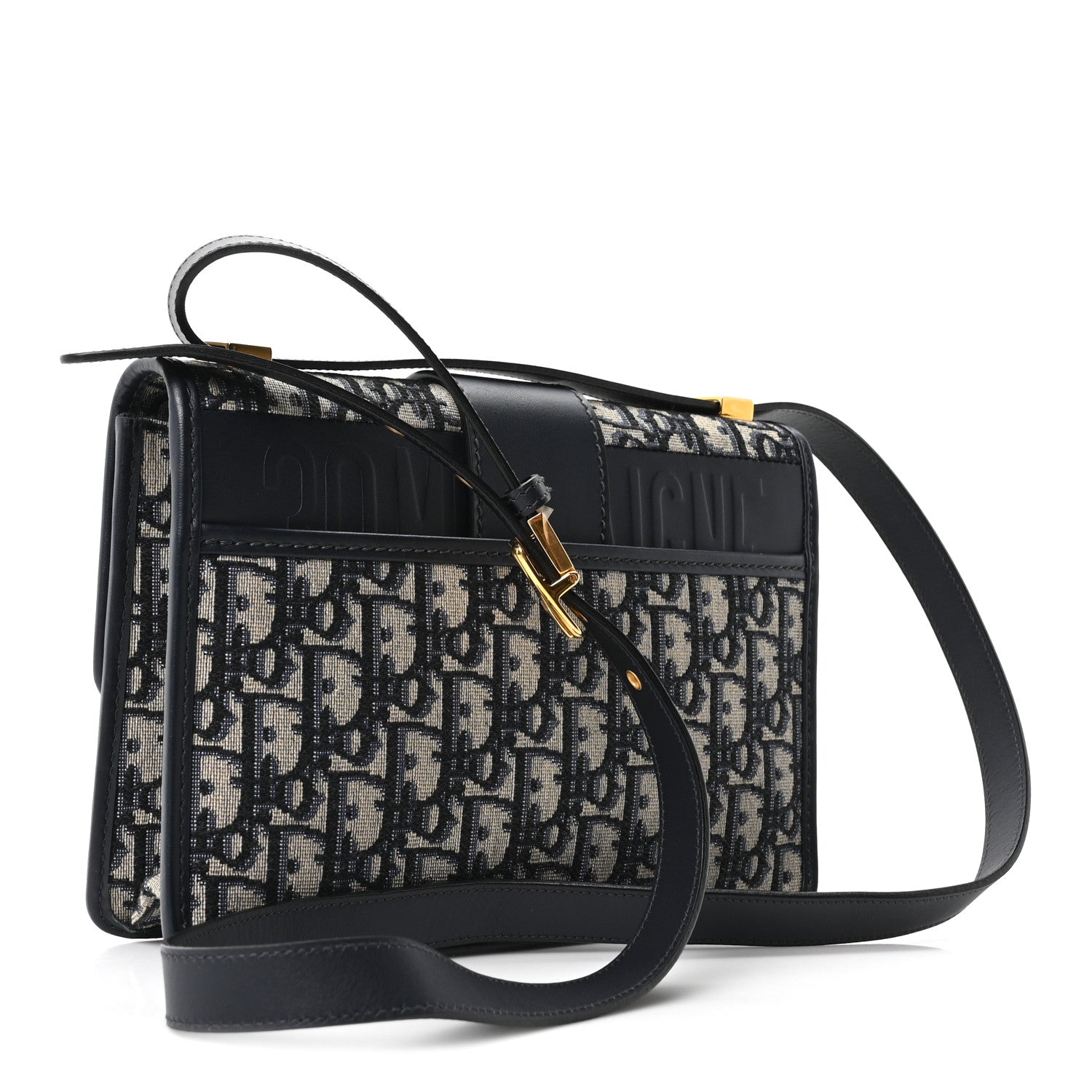 Christian Dior Oblique 30 Montaigne Flap Bag Blue 3 of 10