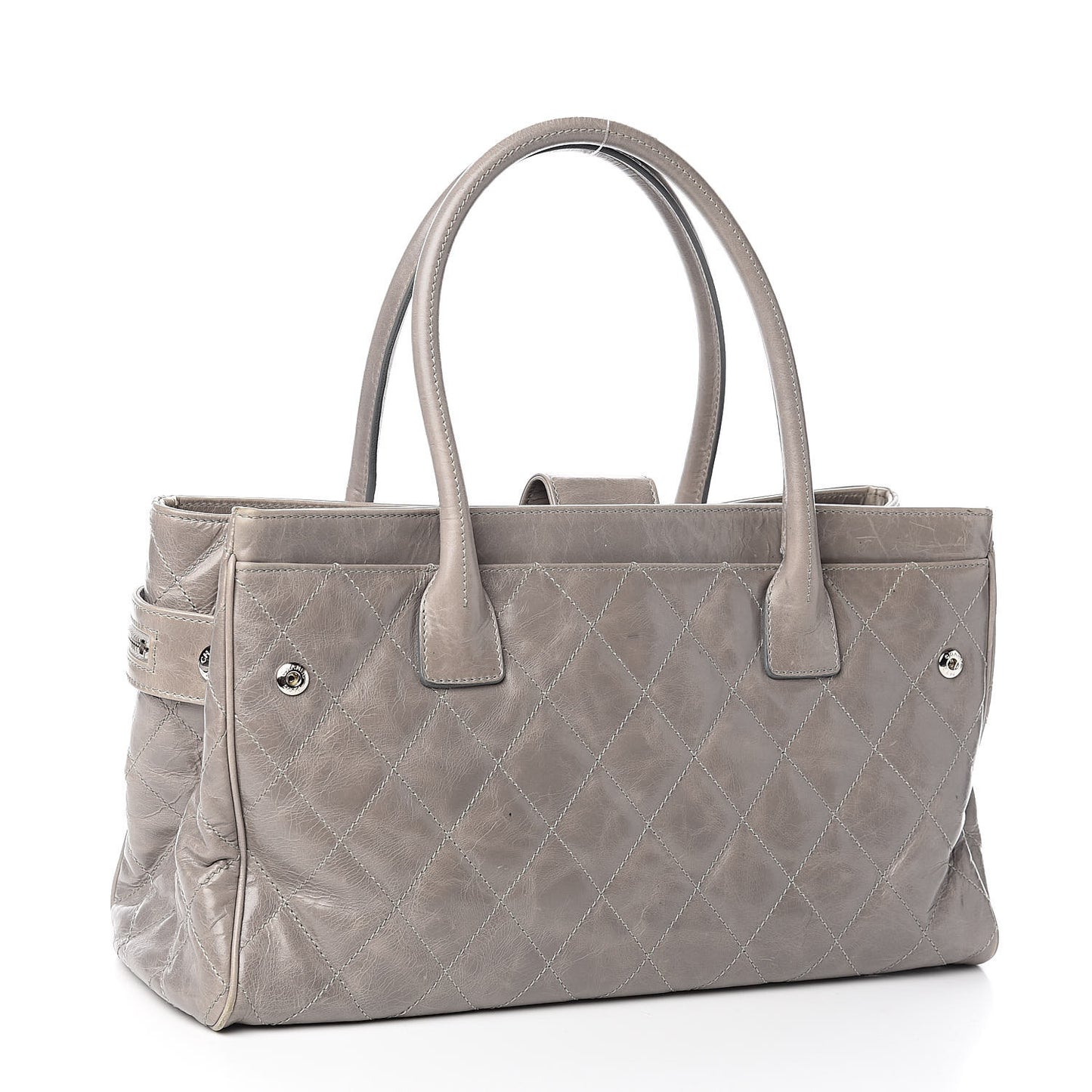 Glazed Calfskin Small New Portobello Grey