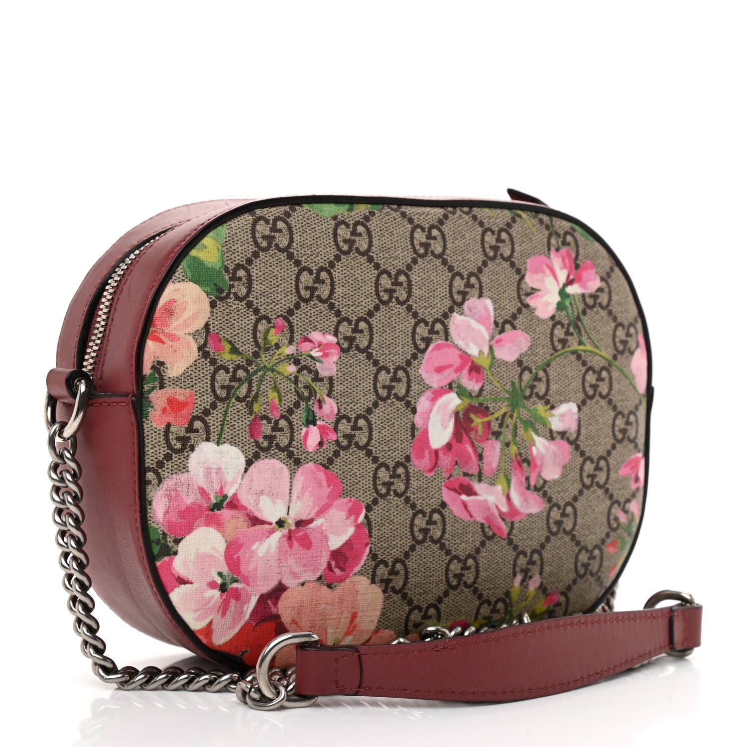 Gucci GG Supreme Monogram Blooms Mini Chain Shoulder Bag Beige Multicolor Dry Rose 3 of 9