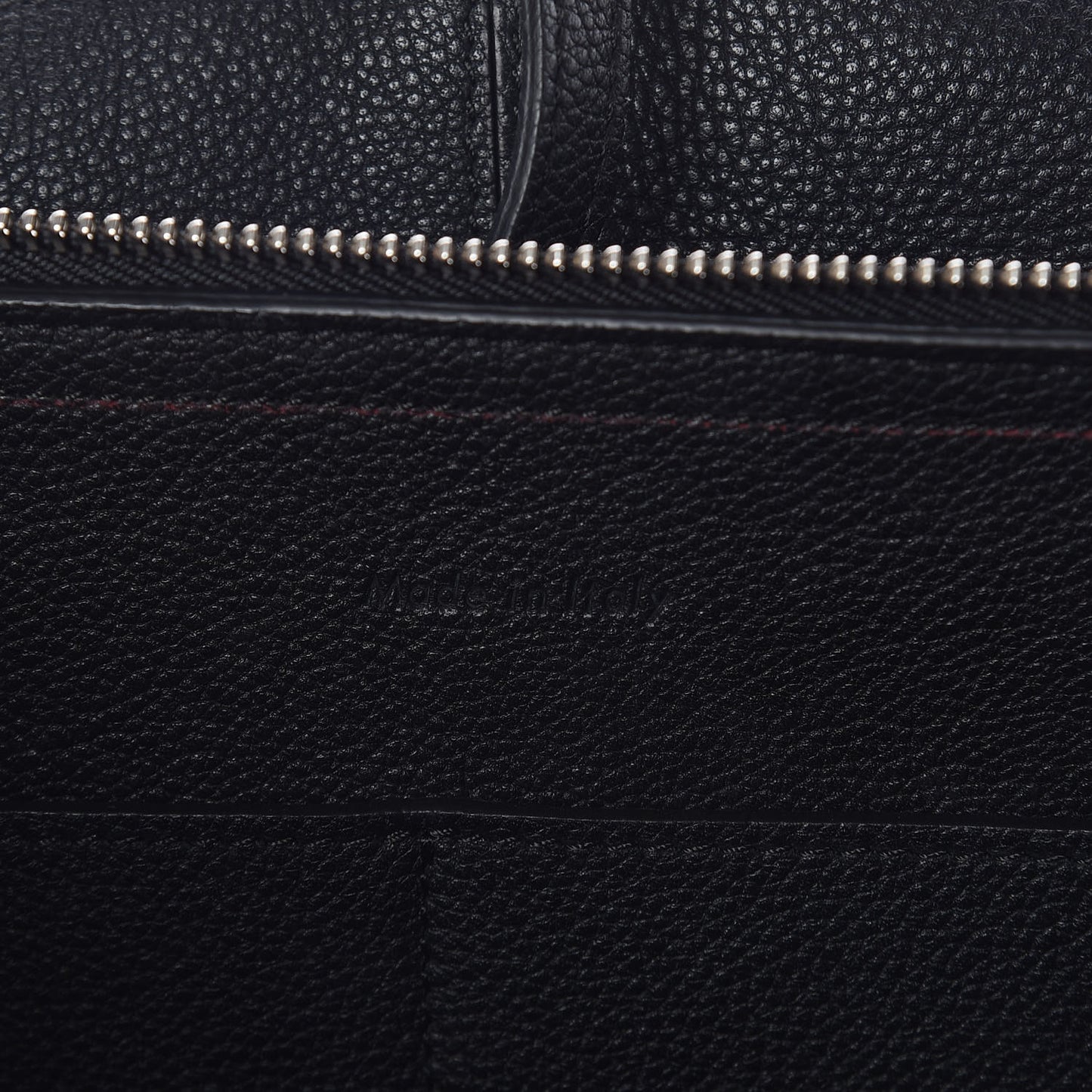 Baby Grained Calfskin Small Tri-Fold Bag Black
