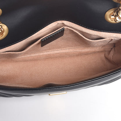 Gucci Calfskin Matelasse Mini GG Marmont Shoulder Bag Black 5 of 8