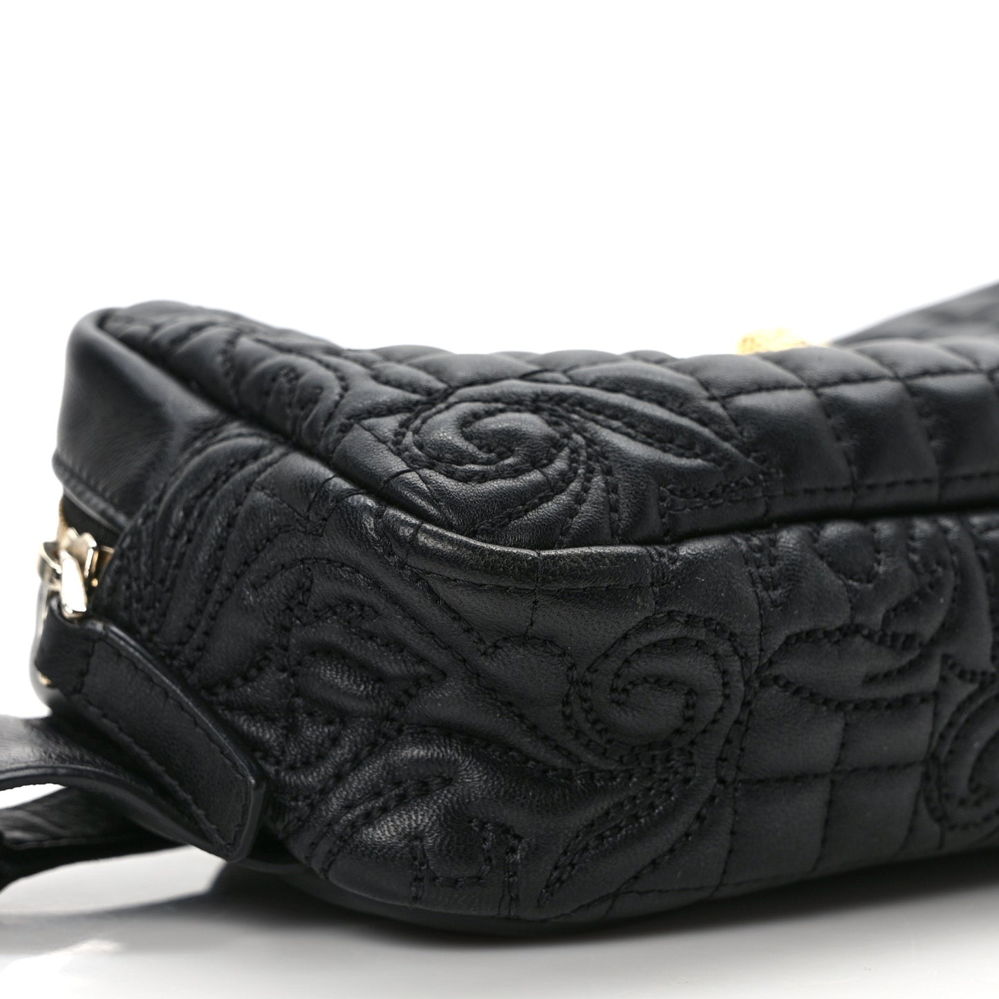 Nappa Barocco Quilted Vanitas Medea Belt Bag Black