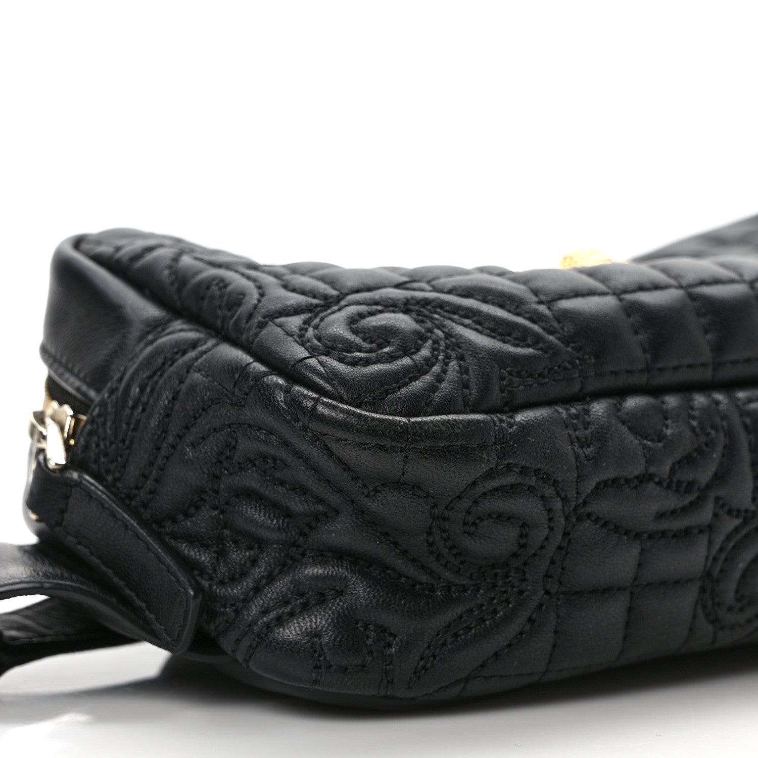 Versace Nappa Barocco Quilted Vanitas Medea Belt Bag Black 8 of 10