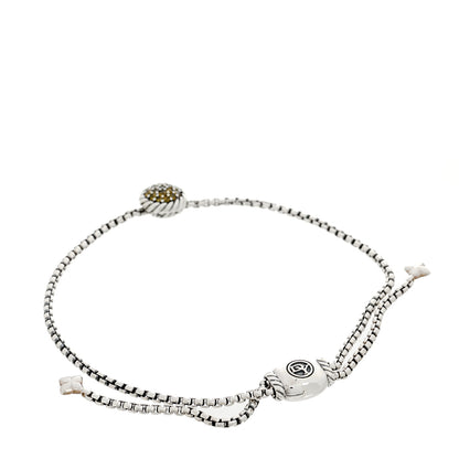 David Yurman Sterling Silver Yellow Sapphire 9mm Chatelaine Petite Pave Bracelet 2 of 3