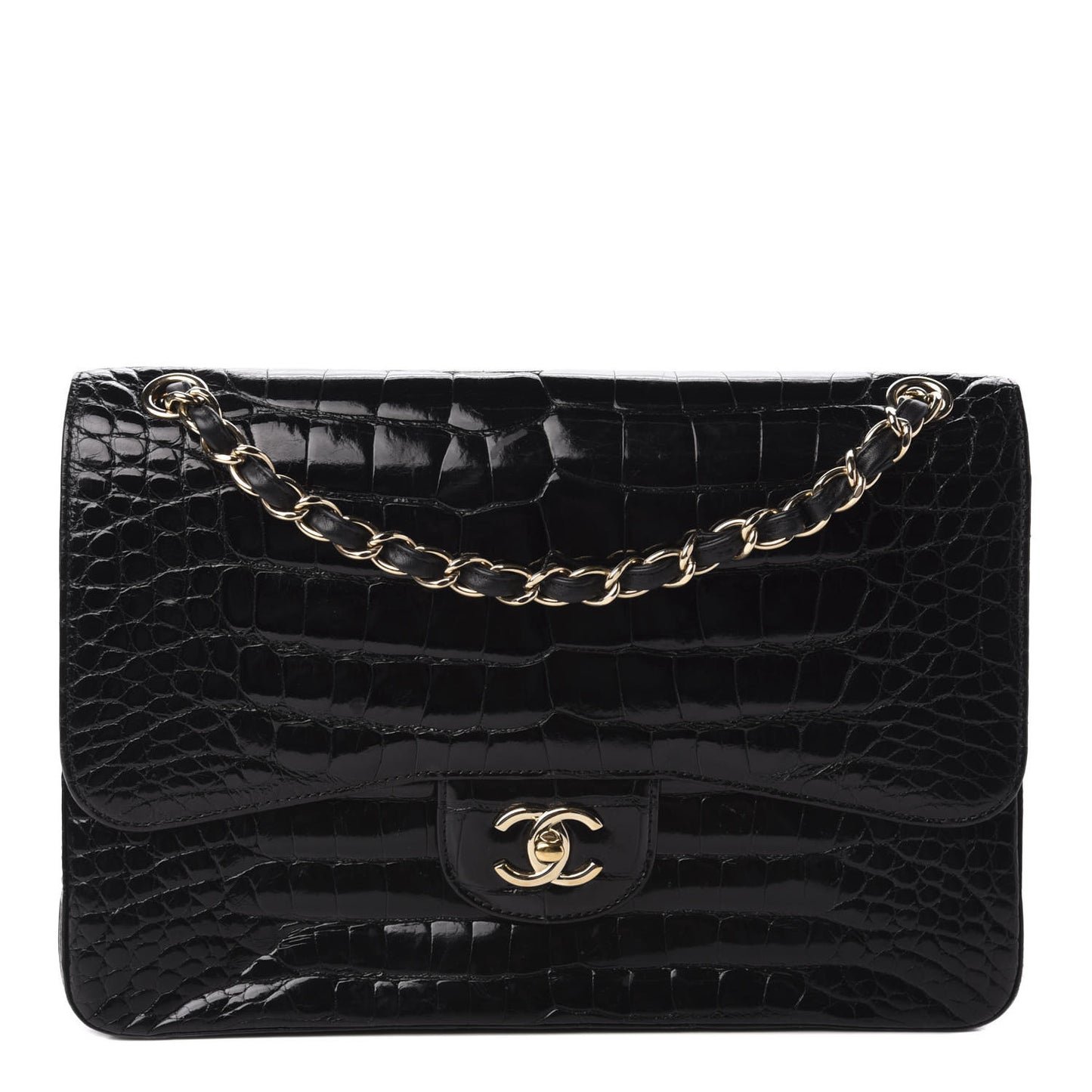 Alligator Jumbo Double Flap Black