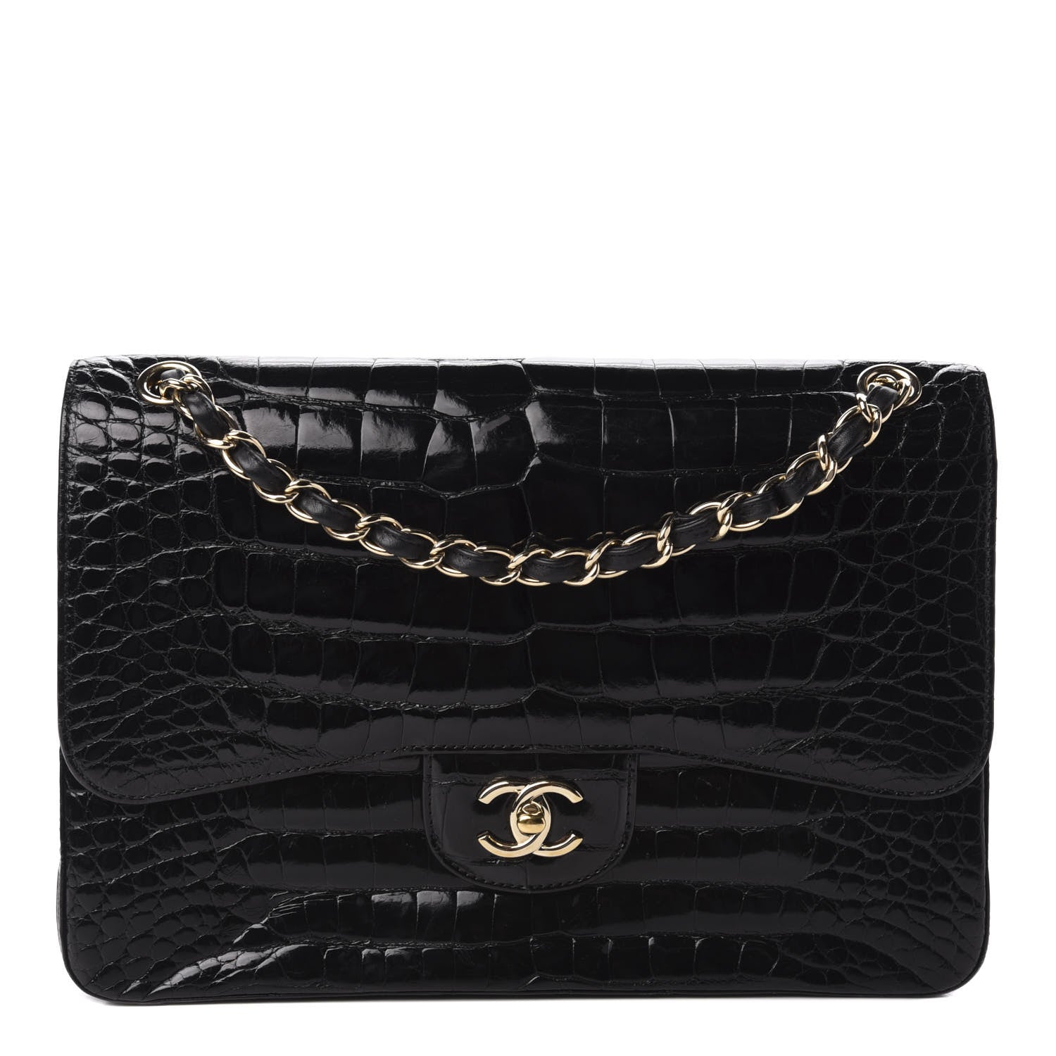 Chanel Alligator Jumbo Double Flap Black 1 of 15