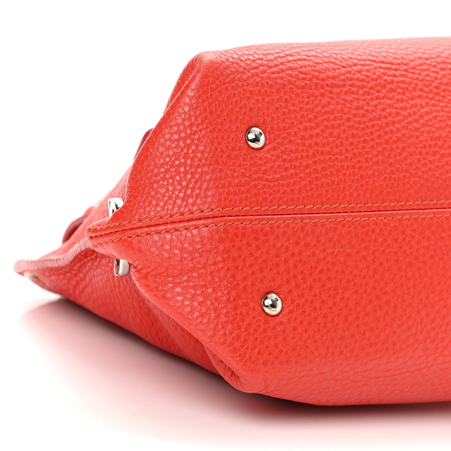Salvatore Ferragamo Grained Calfskin Sofia Satchel Red 8 of 18