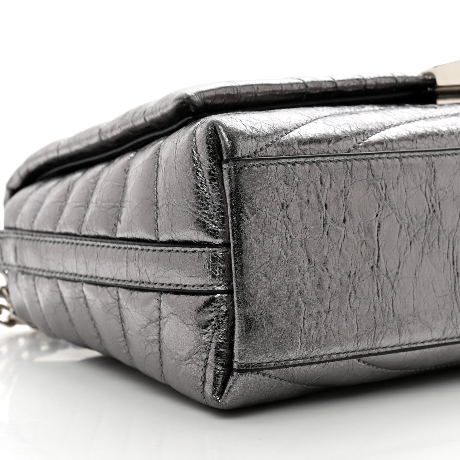 Givenchy Metallic Soft Calfskin 4G Embossed Medium Shoulder Bag Silver 8 of 9