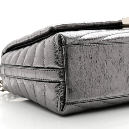 Givenchy Metallic Soft Calfskin 4G Embossed Medium Shoulder Bag Silver 8 of 9