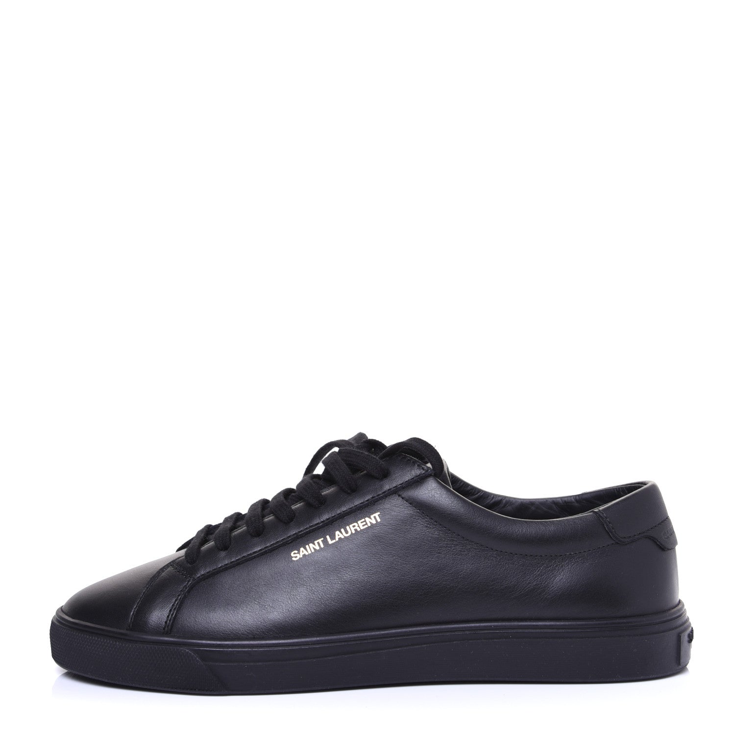 Saint Laurent Calfskin Womens Andy Low Top Sneakers 38 Black 1 of 10