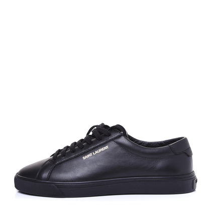 Saint Laurent Calfskin Womens Andy Low Top Sneakers 38 Black 1 of 10