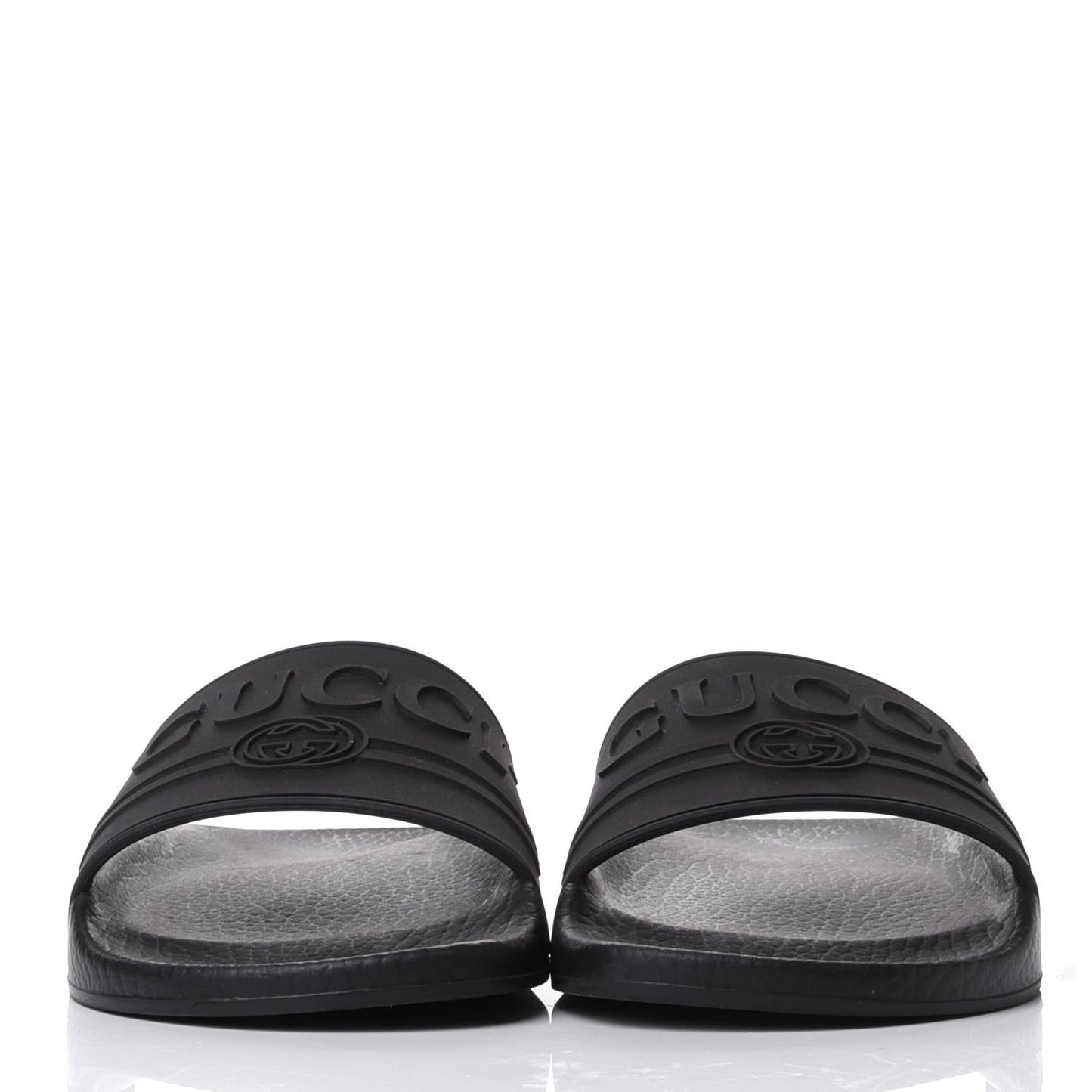 Rubber Womens Logo Slide Sandals 37 Black