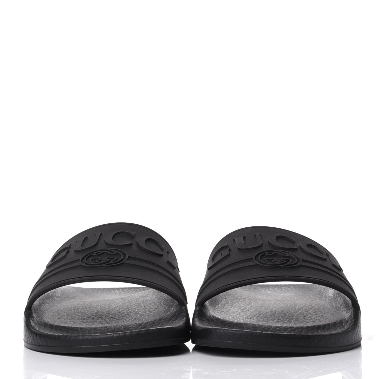 Gucci Rubber Womens Logo Slide Sandals 37 Black 2 of 8