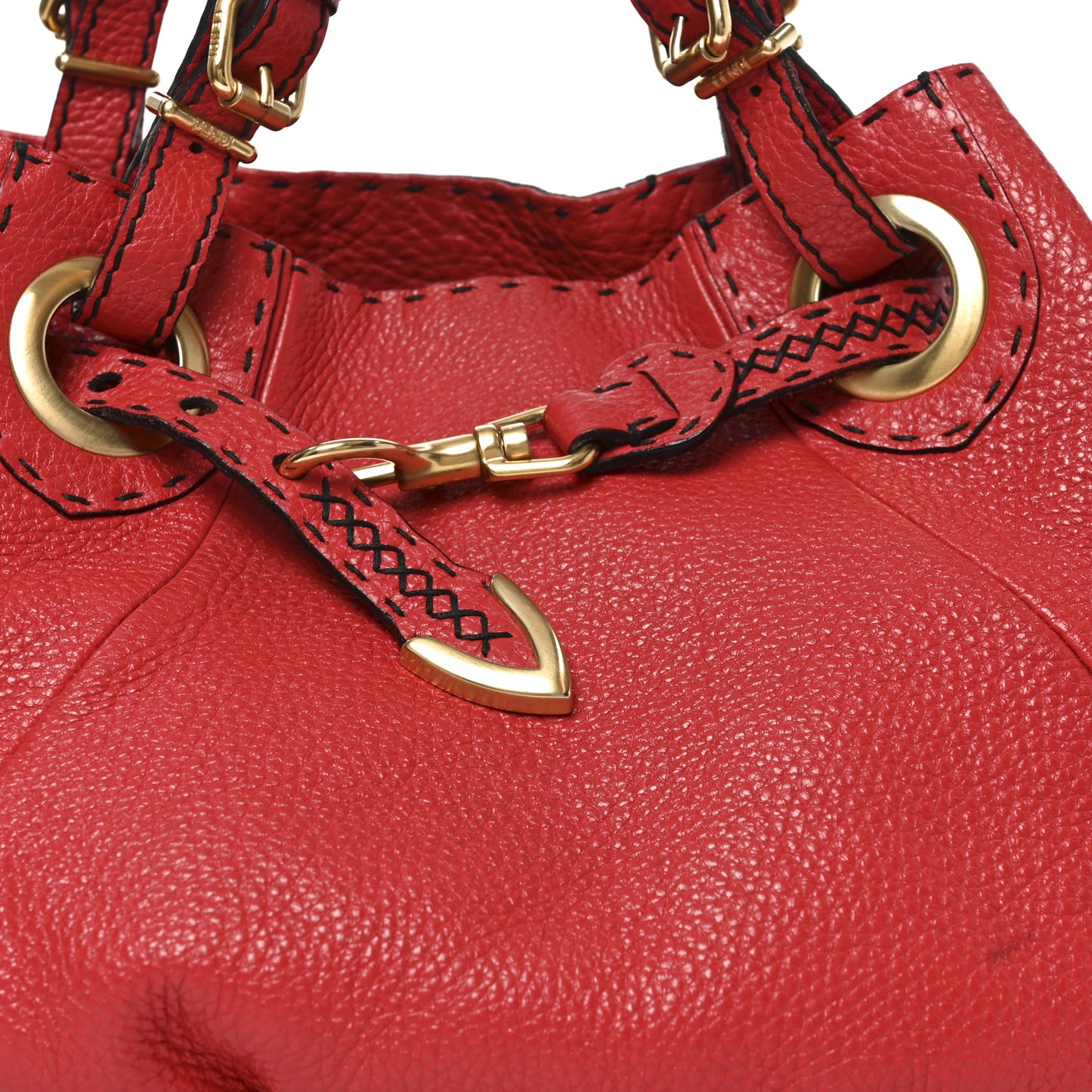 Cuoio Romano Selleria Pomodorino Tote Red