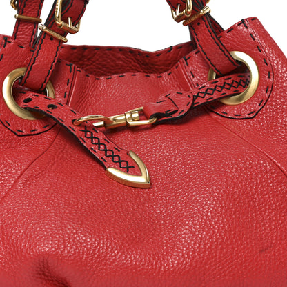 Fendi Cuoio Romano Selleria Pomodorino Tote Red 8 of 10