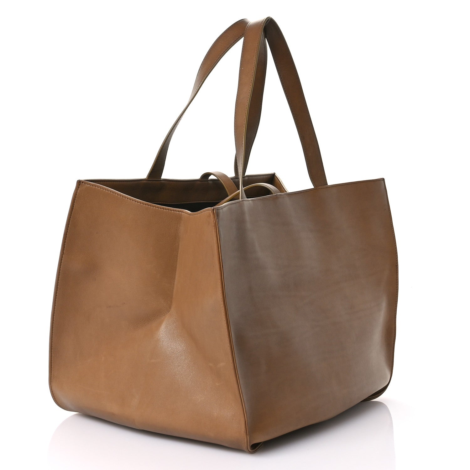 The Row Polished Saddle Calfskin Graham Tote Muschio 3 of 10