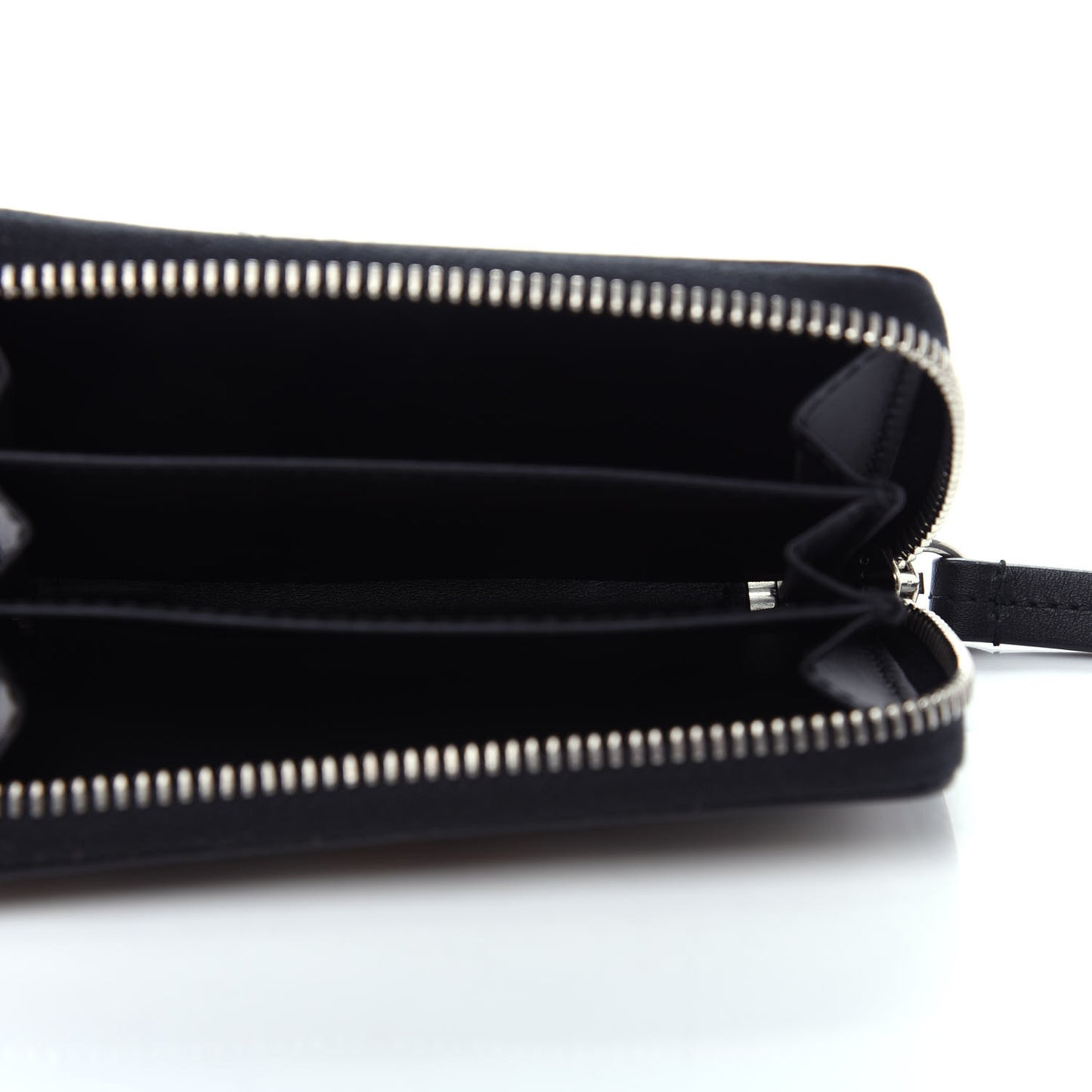 GG Supreme Monogram Tiger Print Zip Around Card Case Black