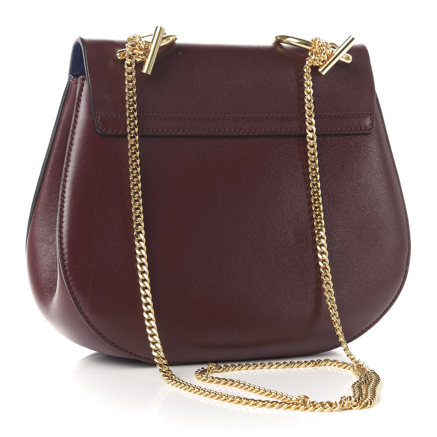 Chloe Suede Smooth Calfskin Drew Shoulder Bag Dark Velvet 3 of 10