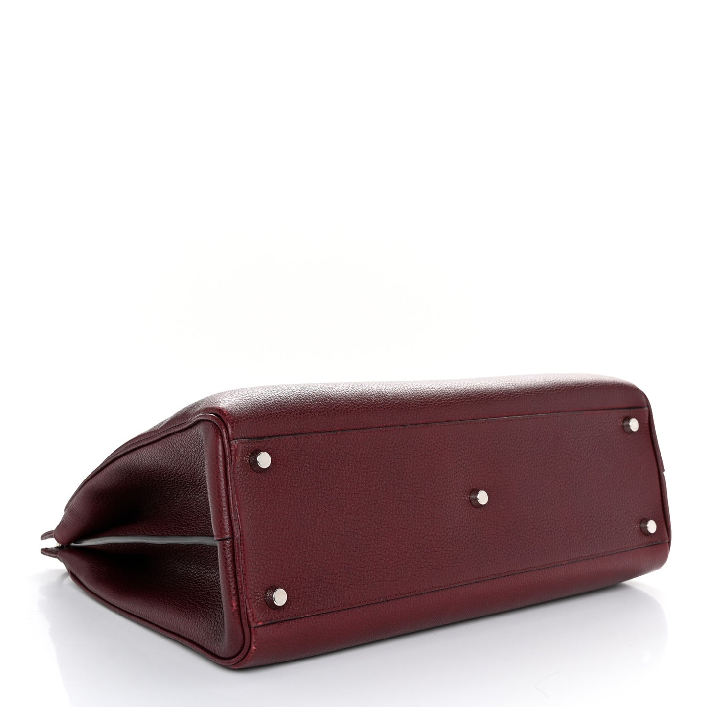 Grainy Calfskin Medium Zumi Top Handle Bag Vintage Bordeaux