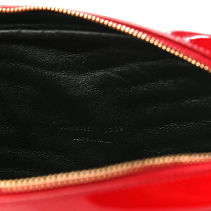 Saint Laurent Patent Calfskin Matelasse Monogram Mini Lou Camera Bag Eros Red 7 of 10