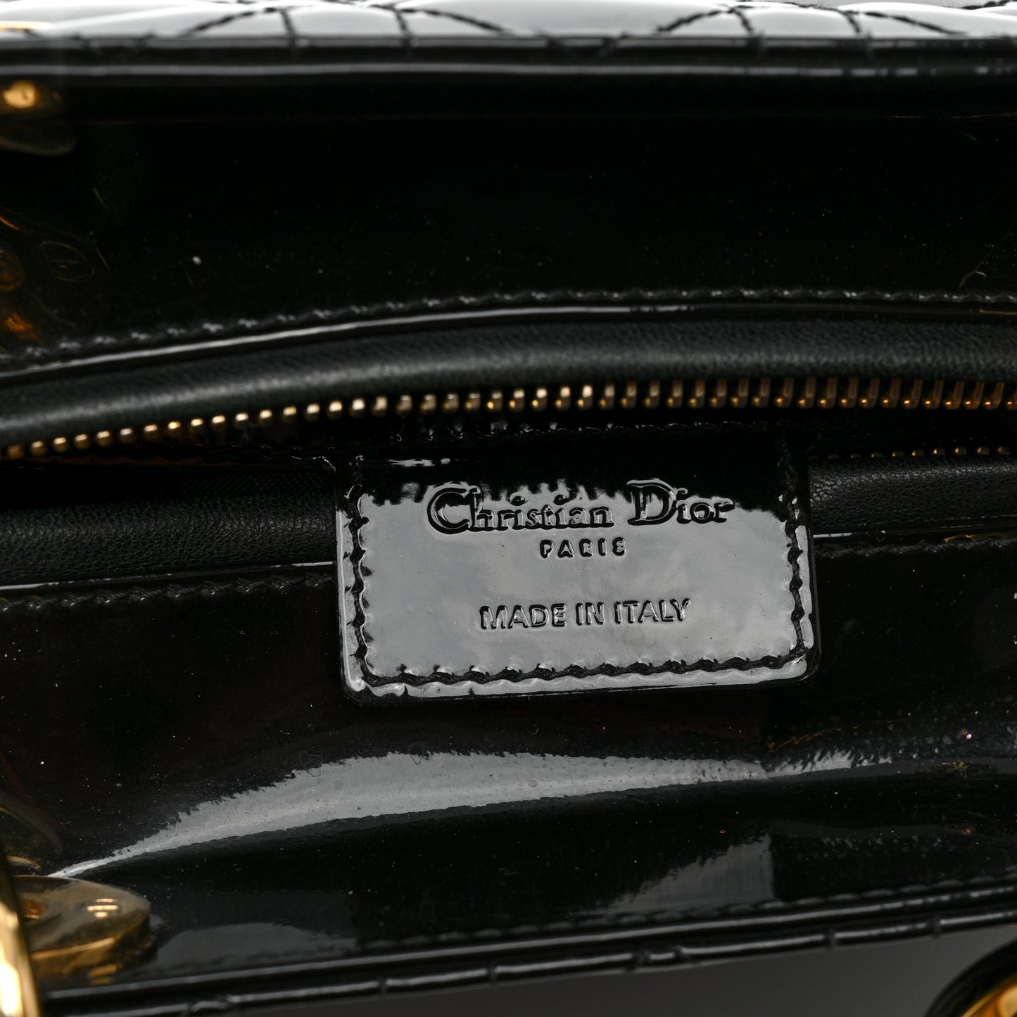 Patent Cannage Medium Lady Dior Black