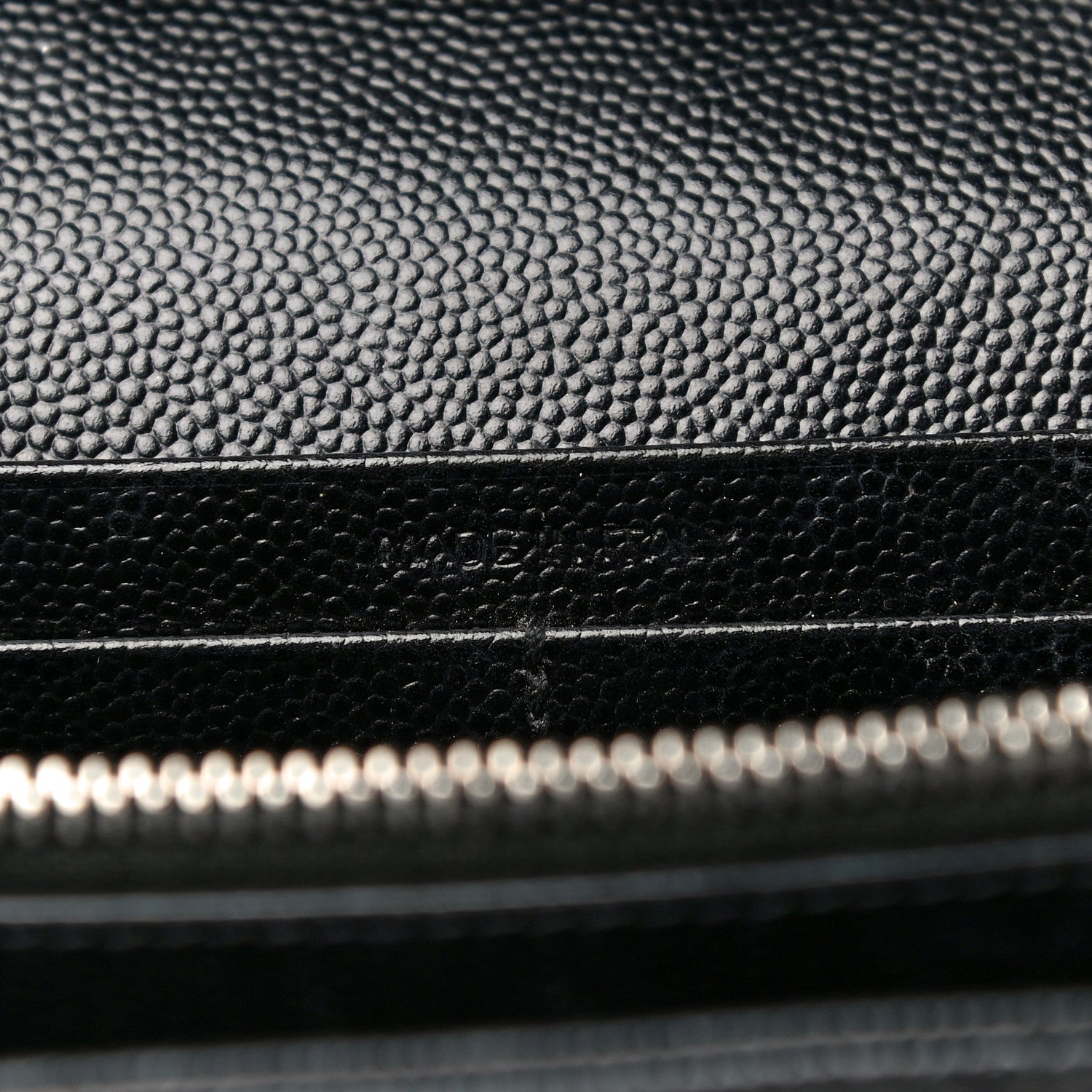 Saint Laurent Grain De Poudre Matelasse Chevron Monogram Chain Wallet Black 7 of 21