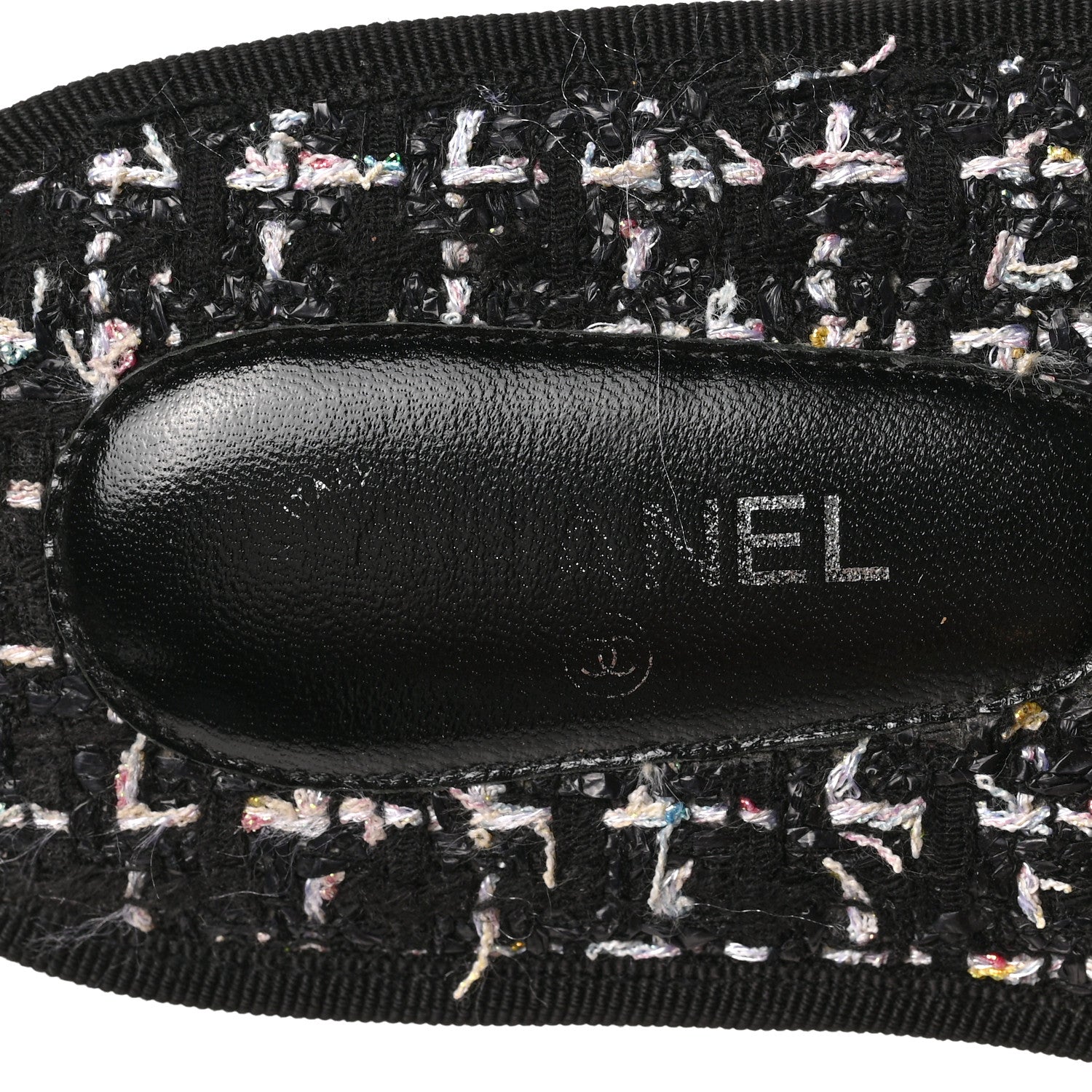 Chanel Tweed Flat Slipper Sandals S Black 7 of 7
