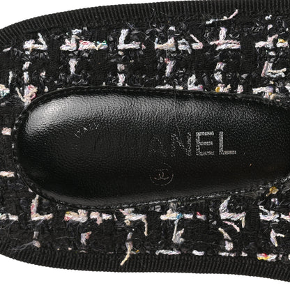 Chanel Tweed Flat Slipper Sandals S Black 7 of 7