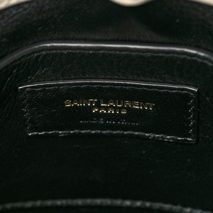 Saint Laurent Lambskin Quilted Monogram Baby Victoire Chain Clutch Blanc Vintage 6 of 9