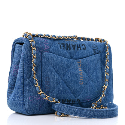 Chanel Denim Quilted Denim Large Mood Flap Blue Multicolor 3 of 9