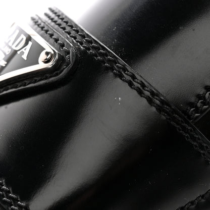 Prada Spazzolato Metal Triangle Logo 50mm Loafers 39.5 Black 17 of 19